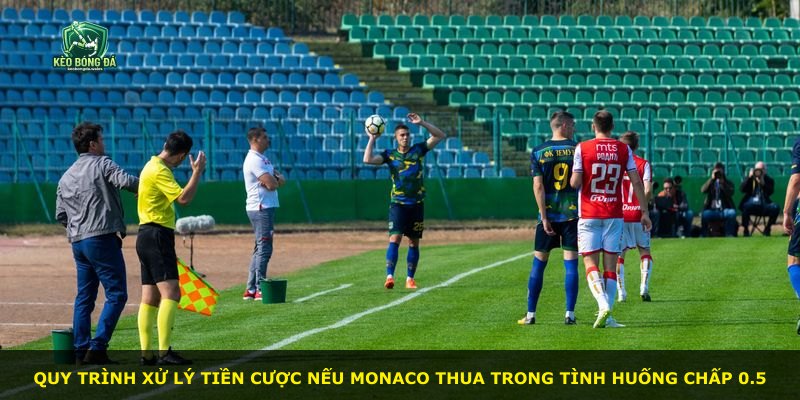 Quy trình xử lý tiền cược nếu Monaco thua trong tình huống chấp 0.5
