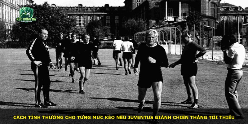 Cách tính thưởng cho từng mức kèo nếu Juventus giành chiến thắng tối thiểu